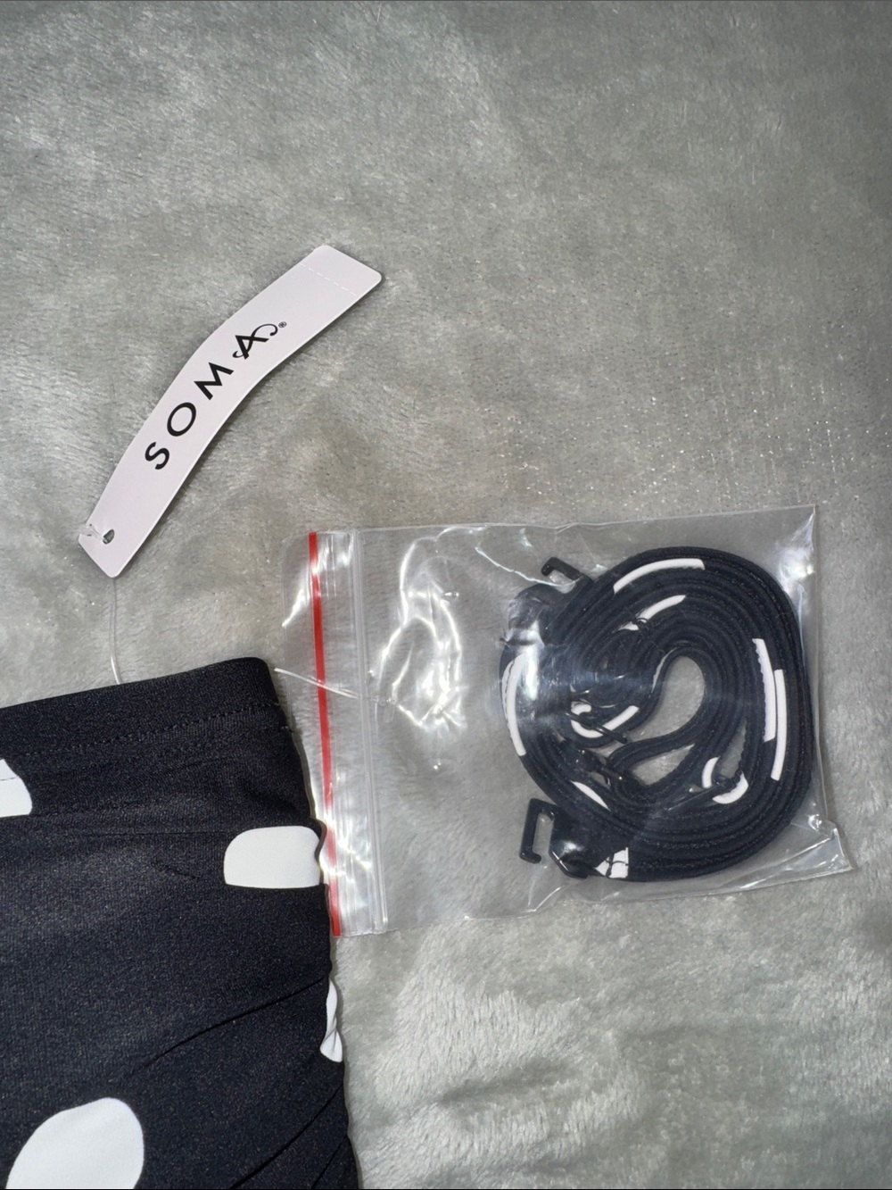 Soma Black with White Polka Dot Strapless Swim Top - Picture 5 of 12
